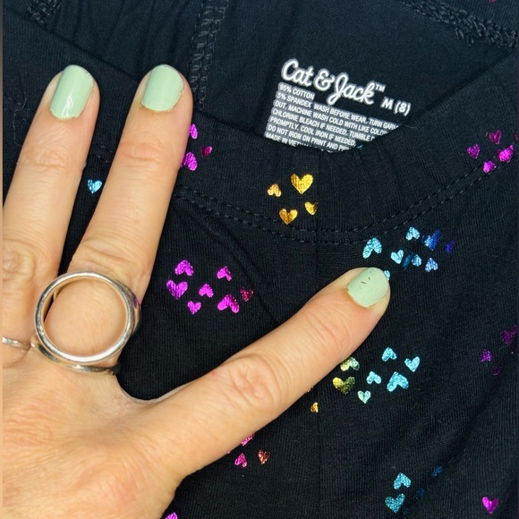 Cat & Jack Girls Leggings Bundle of 3, Floral, Heart, Rainbow Leggings, size m,8 - Picture 5 of 16